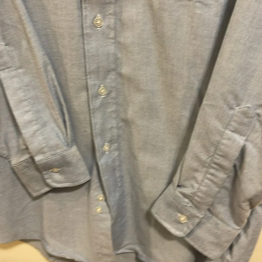 Free!! L.L.Bean 17-34 men’s vintage faded denim work dress button shirt - Picture 5 of 5